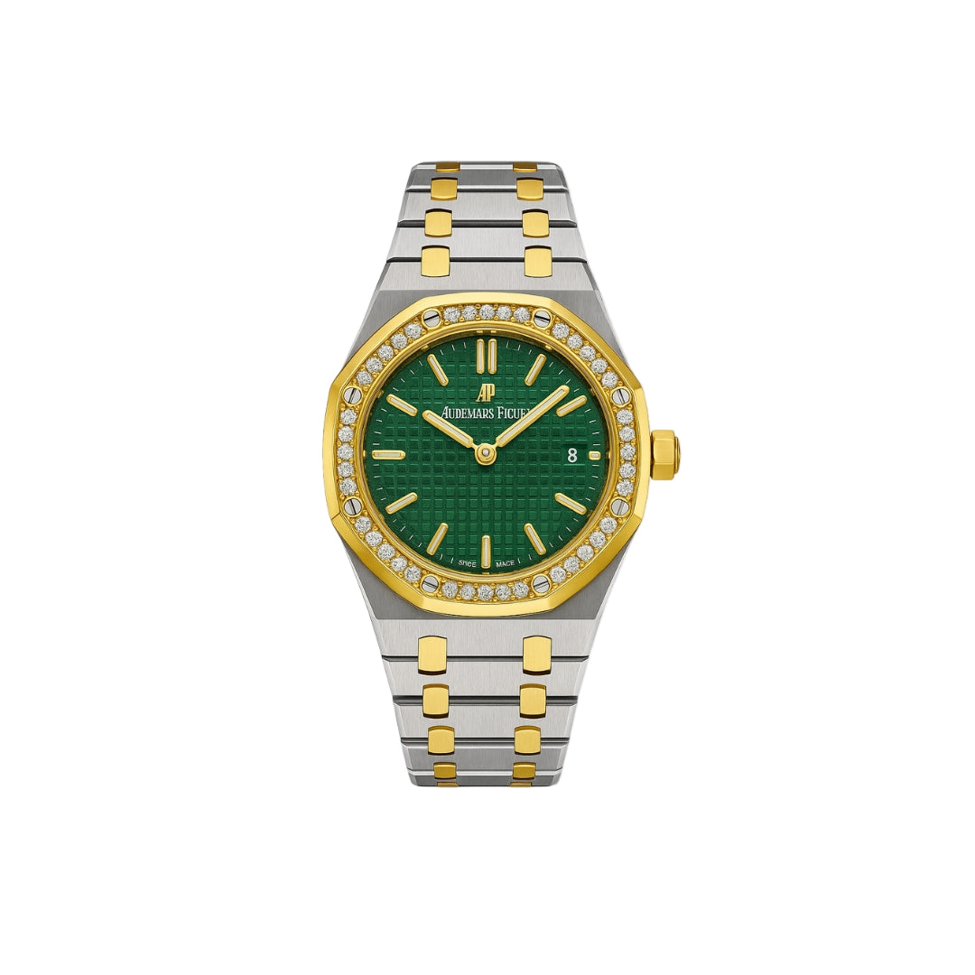 Audemars Piguet Royal Oak Diamond Bezel Green Dial Luxury Watch