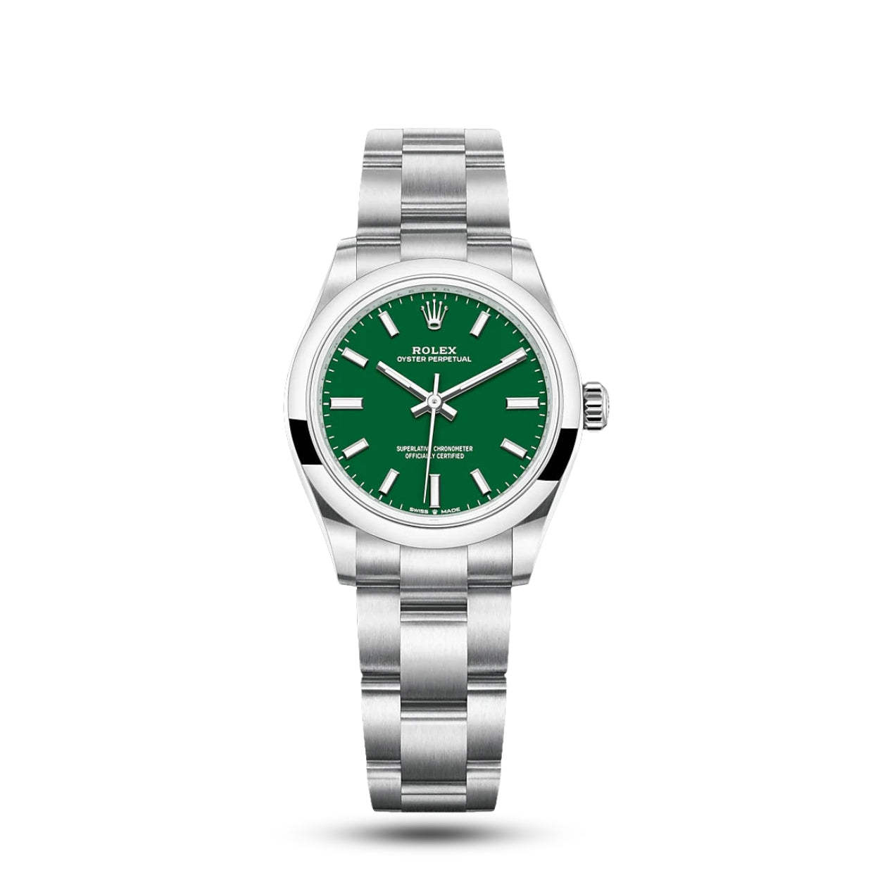 Elegant Rolex Oyster Perpetual Green Dial Automatic Stainless Steel Luxury Watch