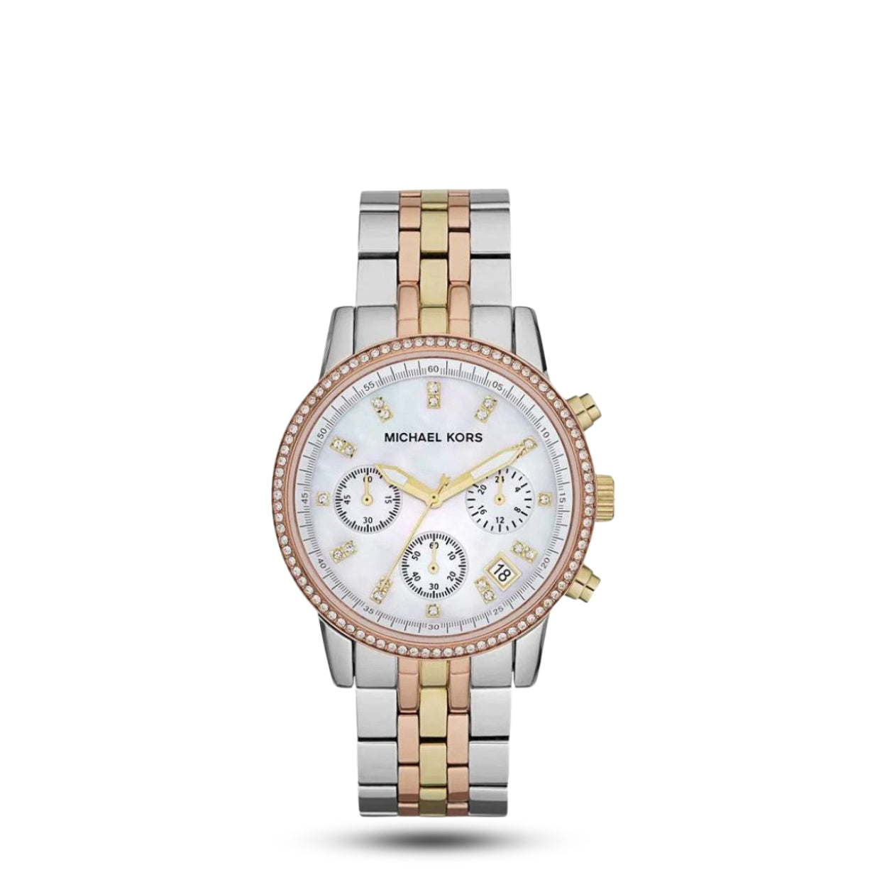 Elegant Michael Kors Women's Gold Tone Chronograph Watch with Crystal Accents