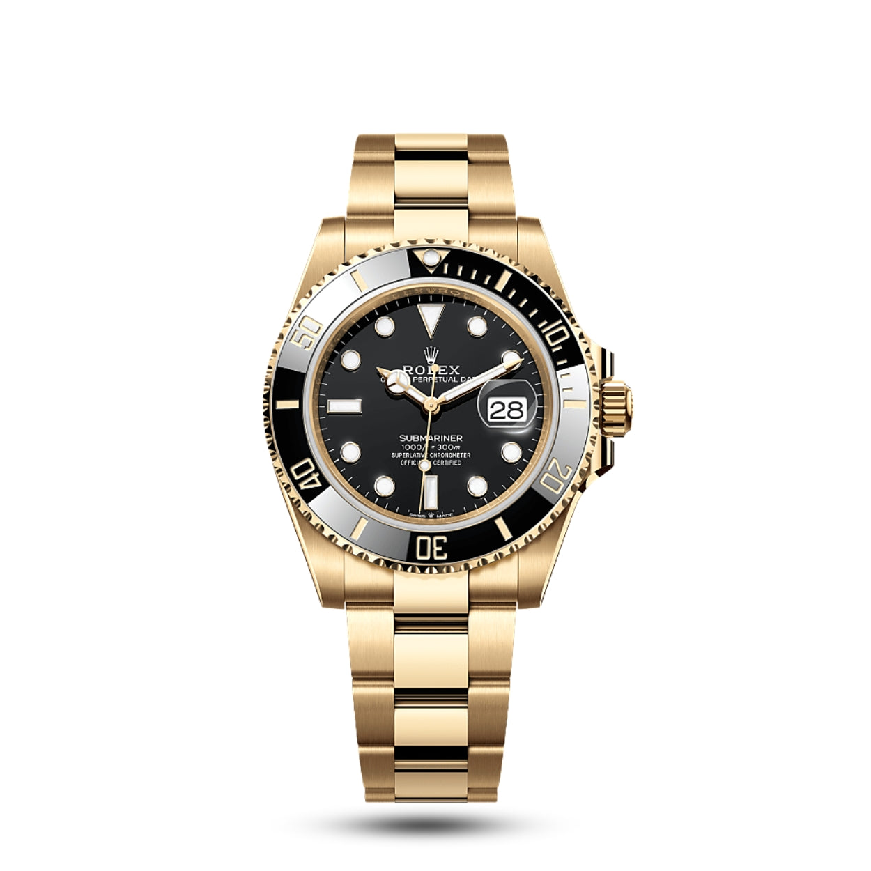 Luxury Rolex Gold and Black Automatic Men's Watch - Timeless Elegance