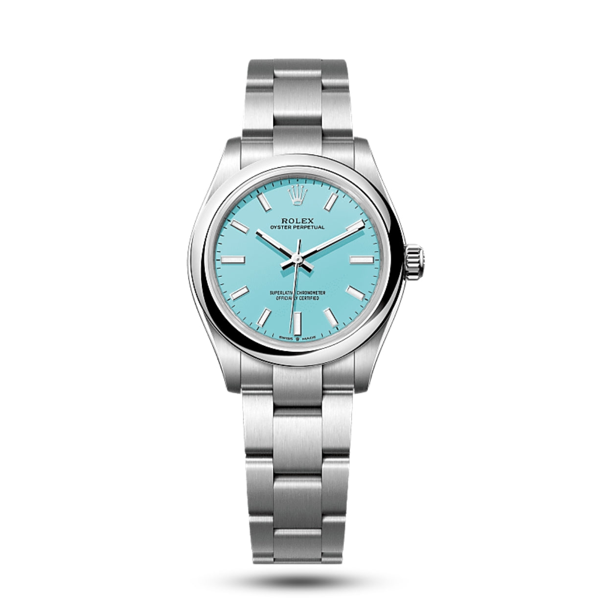 Luxury Rolex Oyster Perpetual Turquoise Dial Automatic Men's Wristwatch