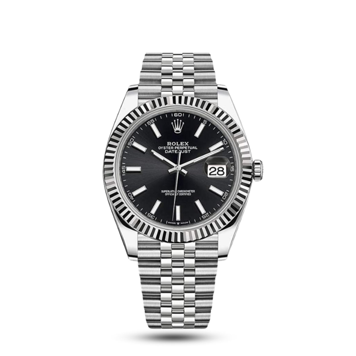 Exquisite Datejust 41 Men's Watch, Black Dial, Jubilee Stainless Steel Bracelet