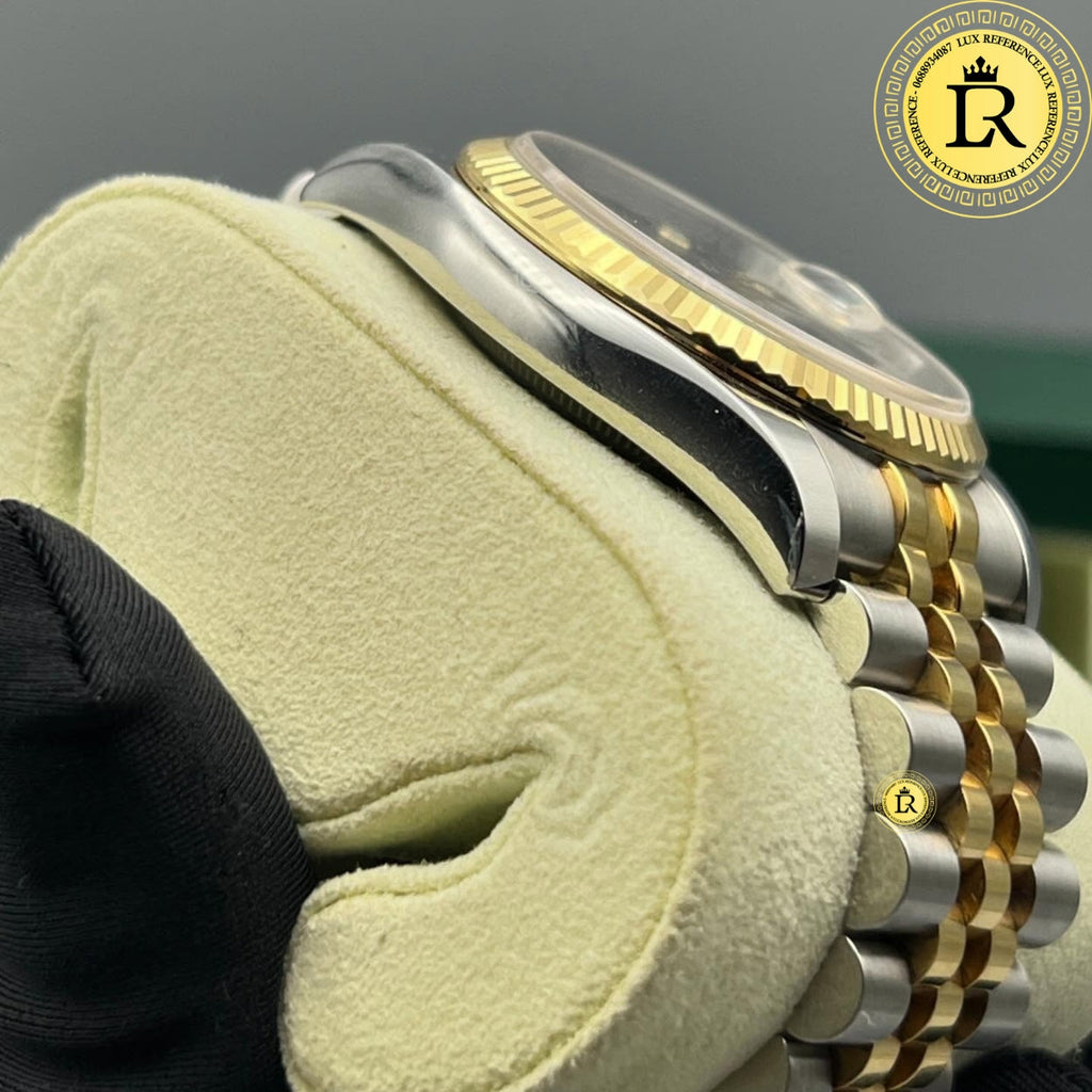 Exquisite Rolex Datejust 36mm Automatic Steel & Gold Fluted Bezel Watch