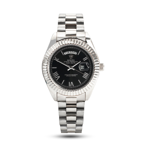 Luxurious Rolex Day-Date 40 Presidential Automatic Gold Watch Fluted Bezel